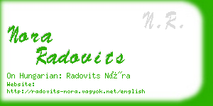 nora radovits business card